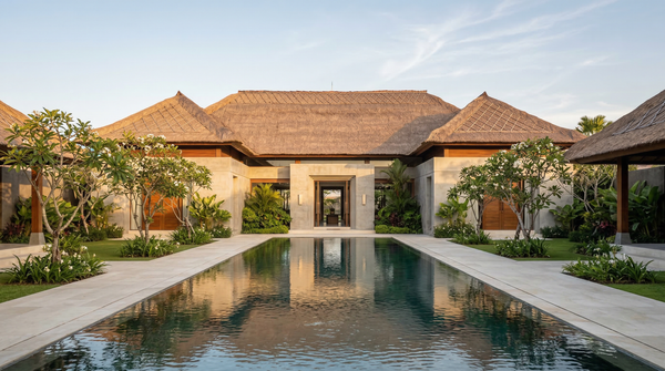 Idea de render arquitectonico: Villa tropical con piscina Idea de render arquitectonico: Villa tropical con piscina