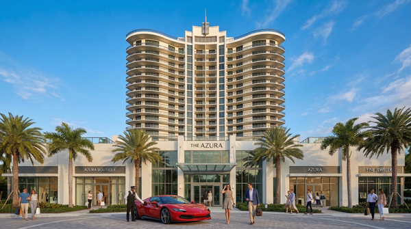Idea de render arquitectonico: Torre residencial en Miami Con vida Idea de render arquitectonico: Torre residencial en Miami Con vida