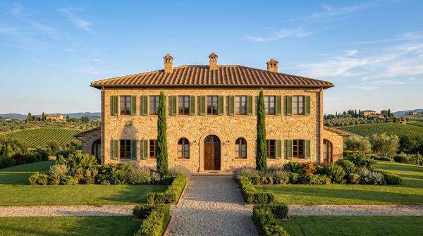 Idea de render arquitectonico: Estate de villa toscana