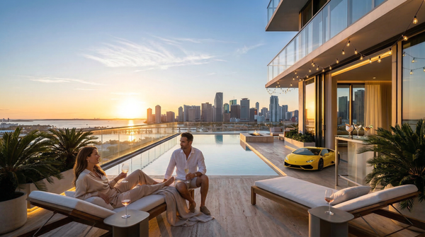 Idea de render arquitectonico: Penthouse en Miami Con vida Idea de render arquitectonico: Penthouse en Miami Con vida