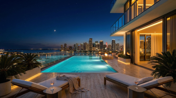 Idea de render arquitectonico: Penthouse en Miami Noche Idea de render arquitectonico: Penthouse en Miami Noche